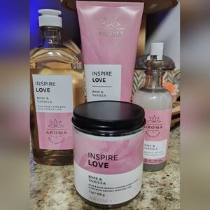 NWT Bath and Body Works Aromatherapy Inspire Love Rose & Vanilla Set